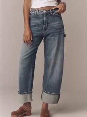 *NWT* Anthropologie Pilcro Kayden High-Rise Barrel Jeans in Washed Blue Size 26P
